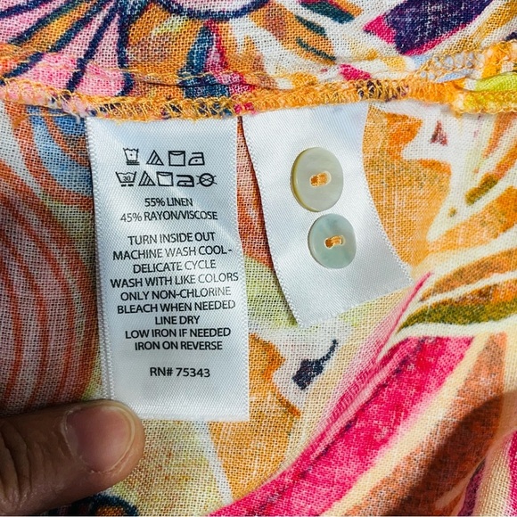 C & C CALIFORNIA Tropical Leaf Patterned Overshirt, Dress, Swimsuit Cover Up S - Picture 9 of 12